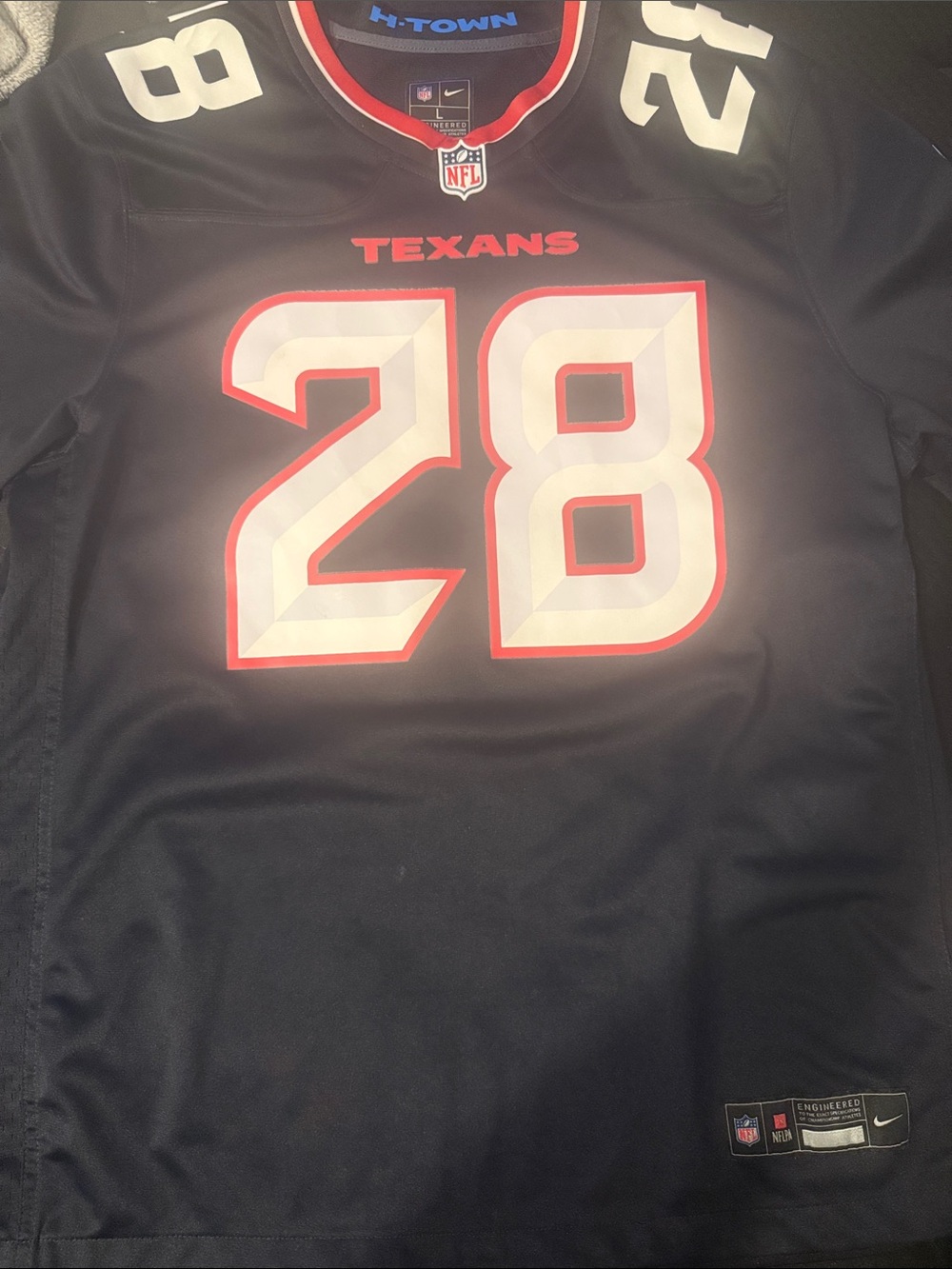 Nike Texans #28 Jersey - Navy, White, Red
